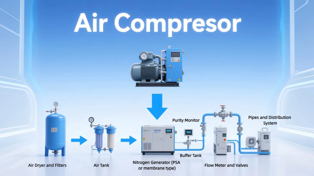 nitrogen gas production working flow