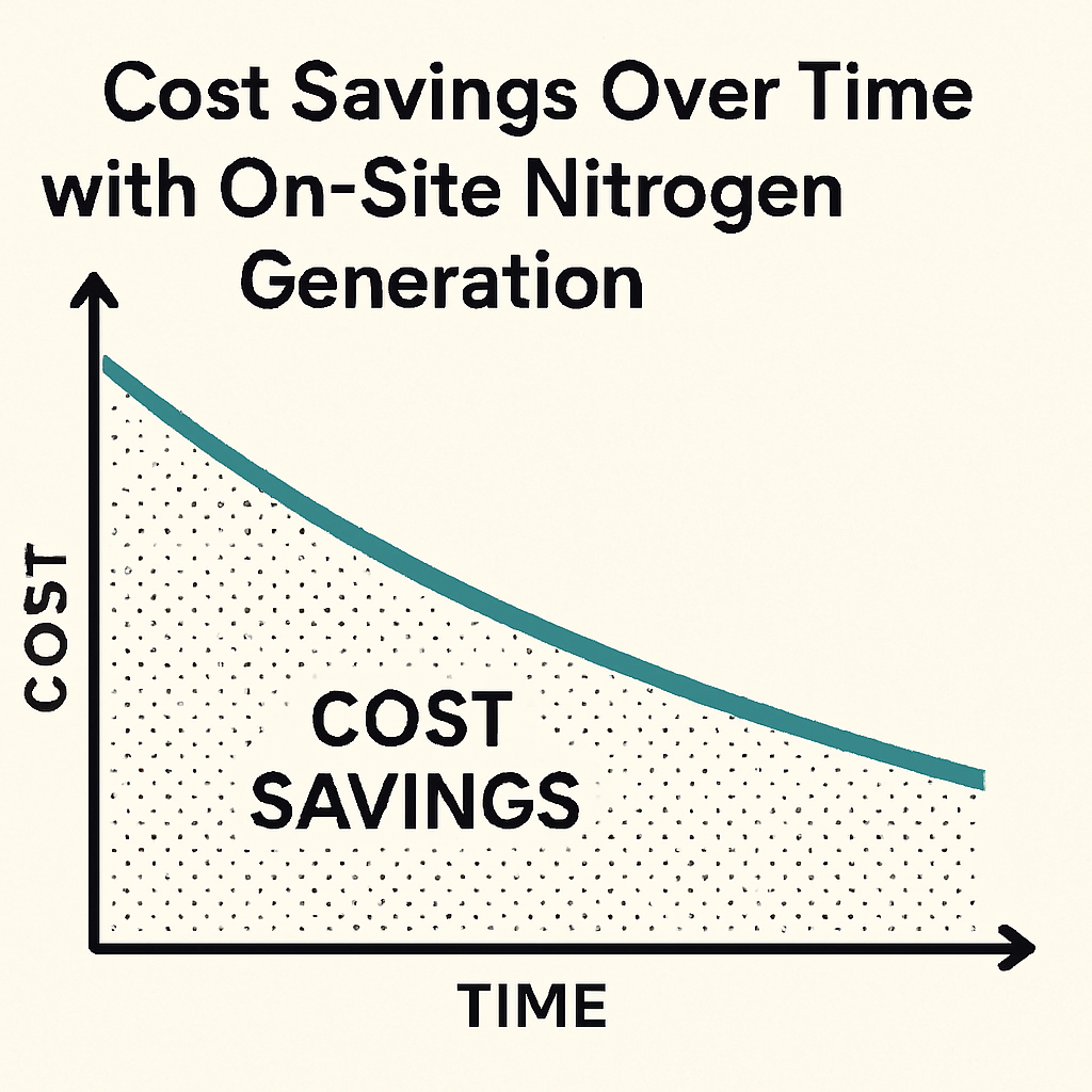 cost savings over time with on-site nitrogen generation