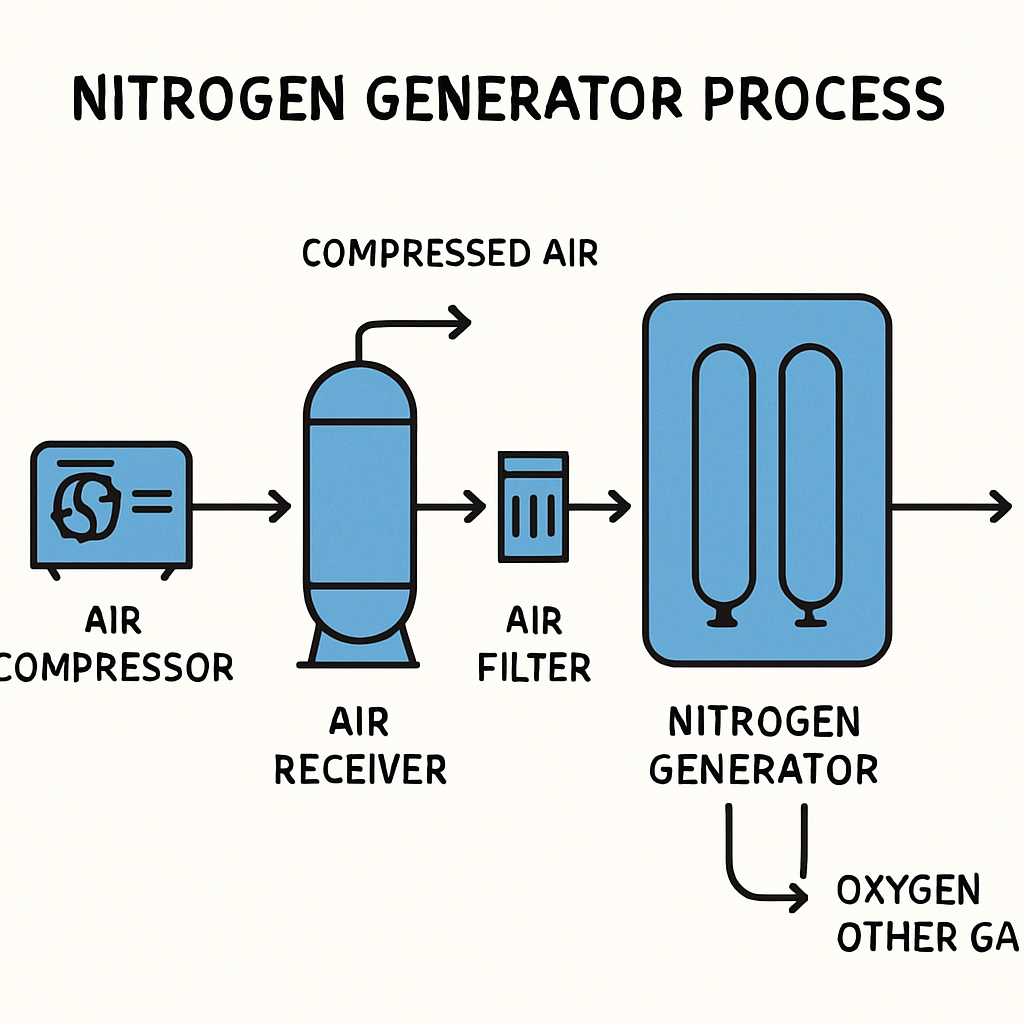 diagram of nitrogen generator process