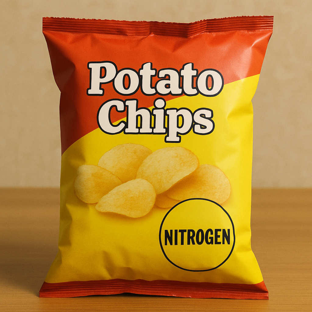bag of potato chips with nitrogen