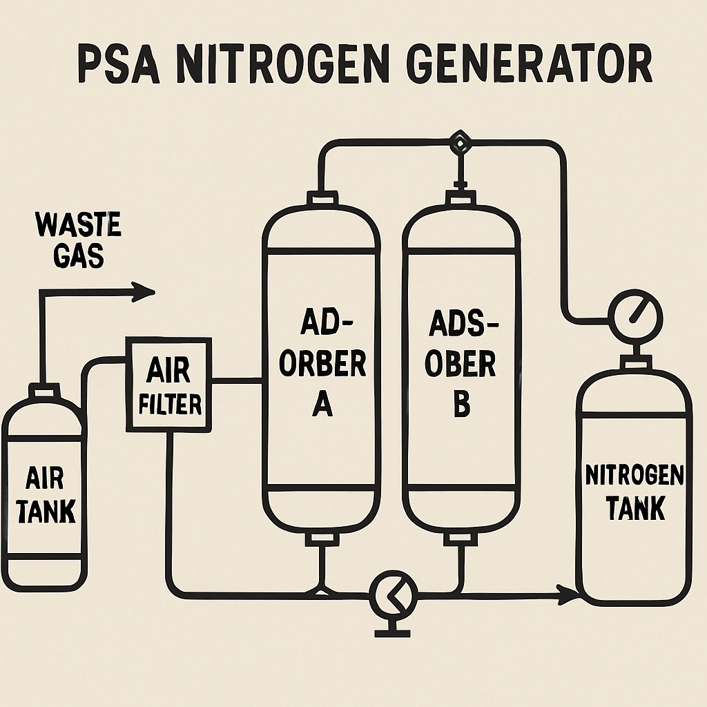 psa nitrogen generator process diagram