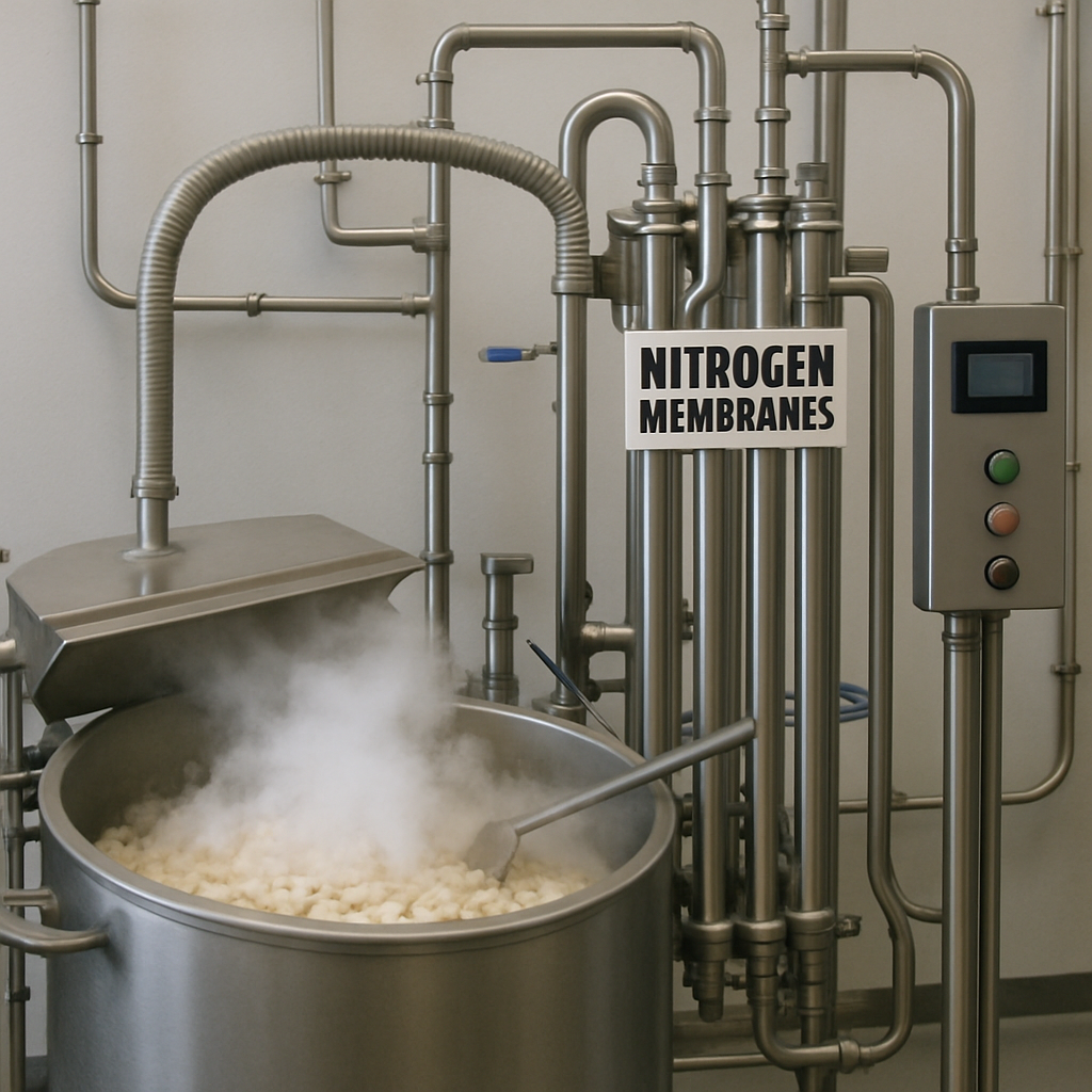 food packaging with nitrogen memebranes