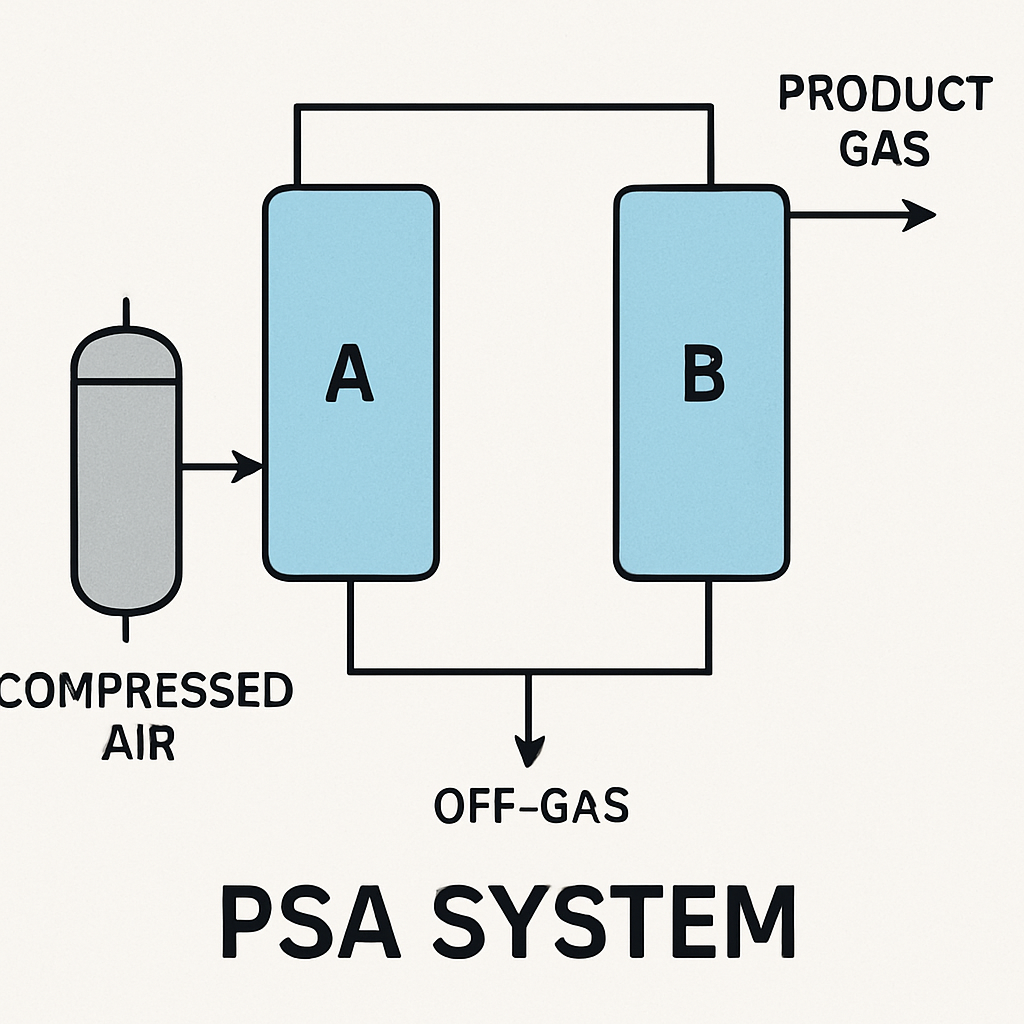 Diagram of a PSA system