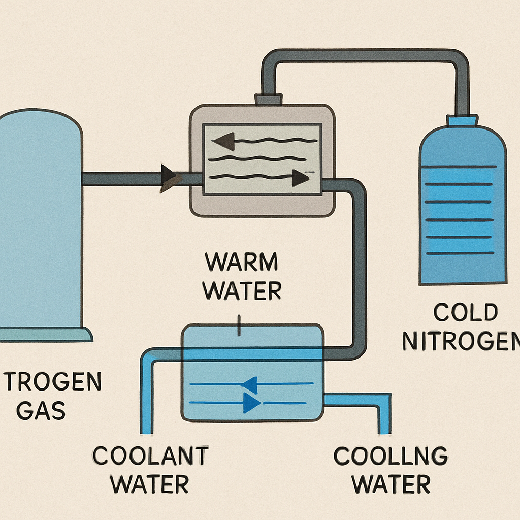cool nitrogen gas from a generator
